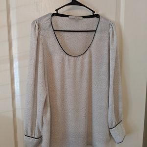 LOFT White blouse with black speckles